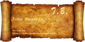 Tohr Beatrix névjegykártya